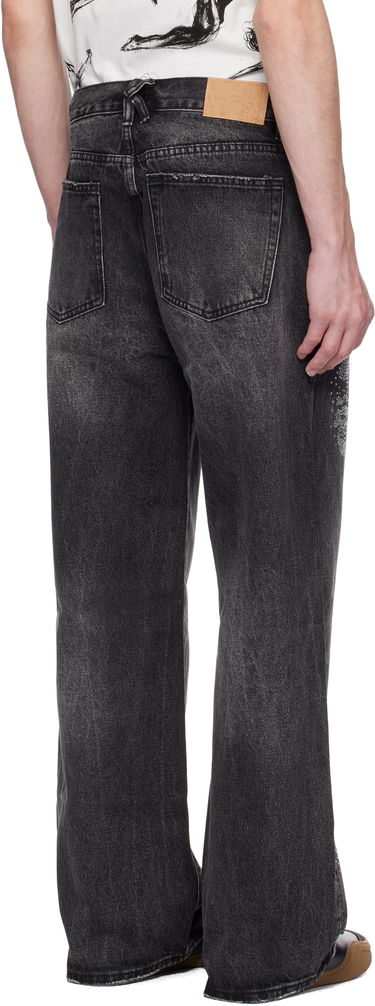 Jeans KidSuper KidSuper Rhinestone Face Jeans Svart | SS25-PT-24, 2