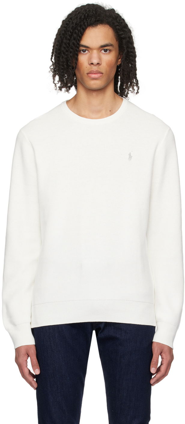 Sweater Polo by Ralph Lauren Textured Sweater Vit | 710918163504