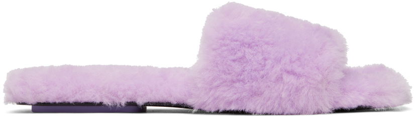 Kläder Marc Jacobs Marc Jacobs 'The J Marc' Teddy Slides Purpur | 2F3FFL112F02