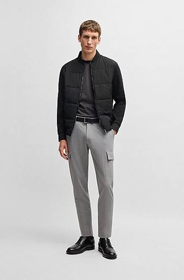 Bomberjacka BOSS Padded Zip-Up Sweatshirt Svart | 50532767, 1