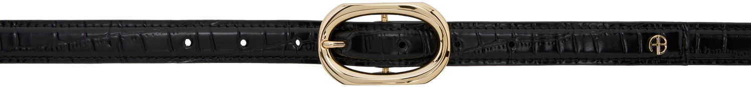 Bälten Anine Bing Croc Embossed Leather Belt Svart | A-12-10219-BLK1, 0