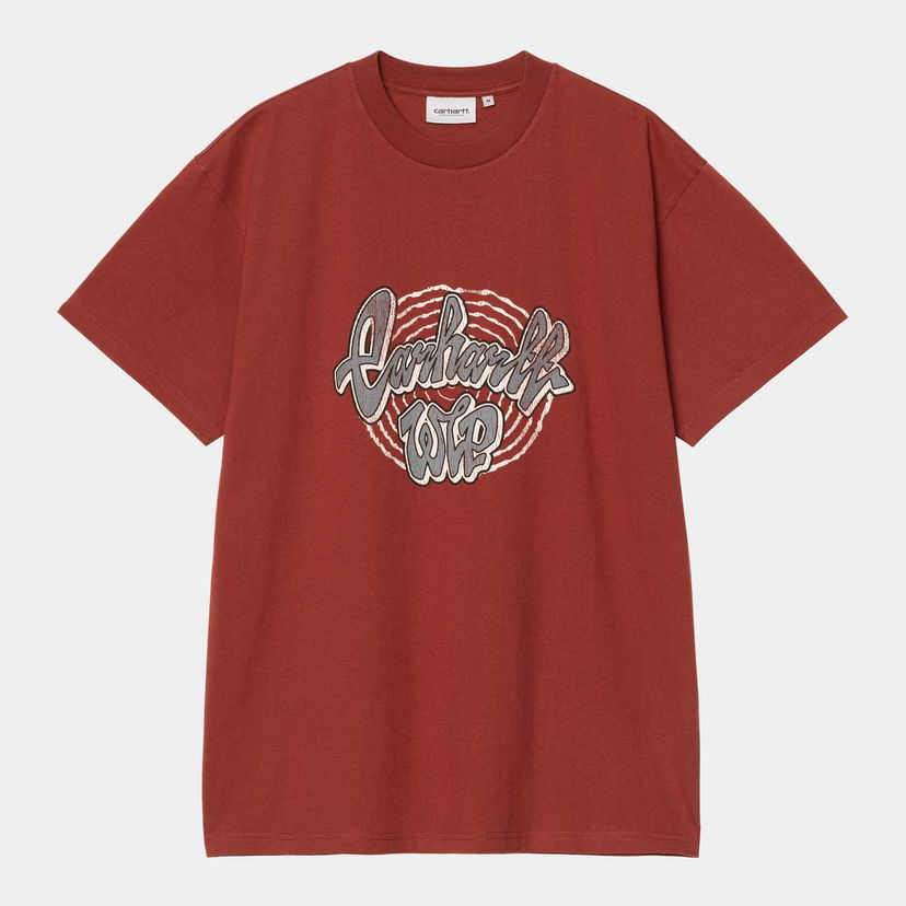 T-shirt Carhartt WIP S/S Chedda T-Shirt heavy stone wash Bourgogne | I035428_9