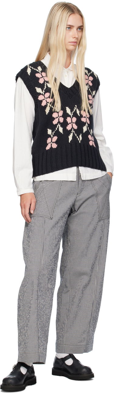 Väst YMC YMC Heidi Floral Knit Vest Svart | Q8WMA, 3