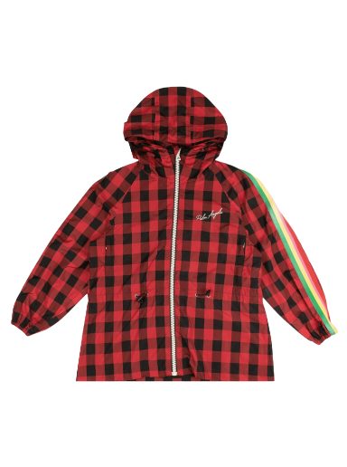 Vindjacka Palm Angels Buffalo Plaid Multicolor Stripe Windbreaker Röd | PWEB004S21FAB0022501