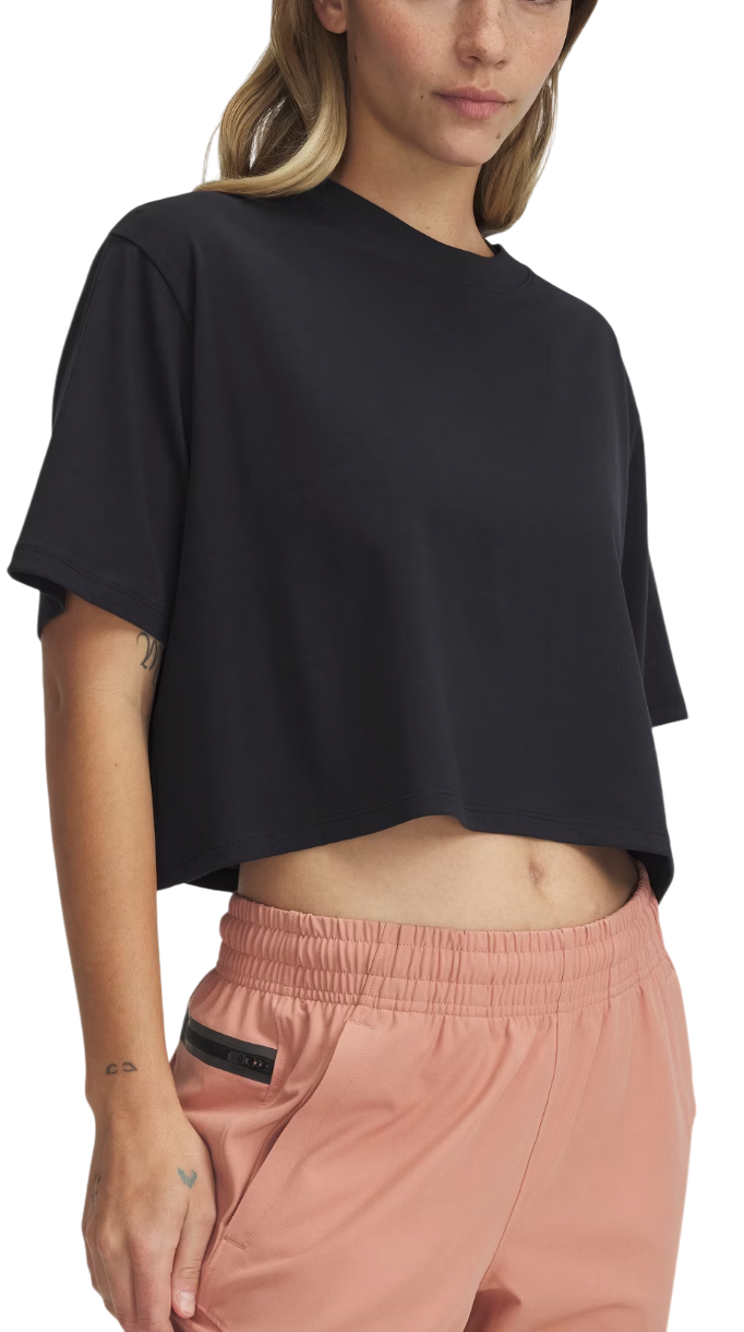 Crop top Under Armour Rival Short Sleeve Crop T-Shirt Svart | 1389721-001