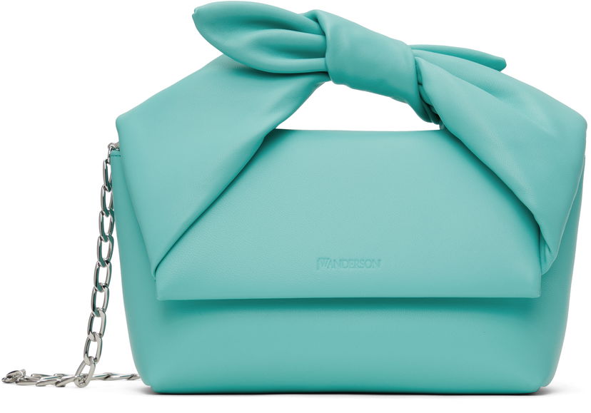 Axelväska JW Anderson JW Anderson Medium Bow Twister Top Handle Bag Turkos | HB0697-LA0355