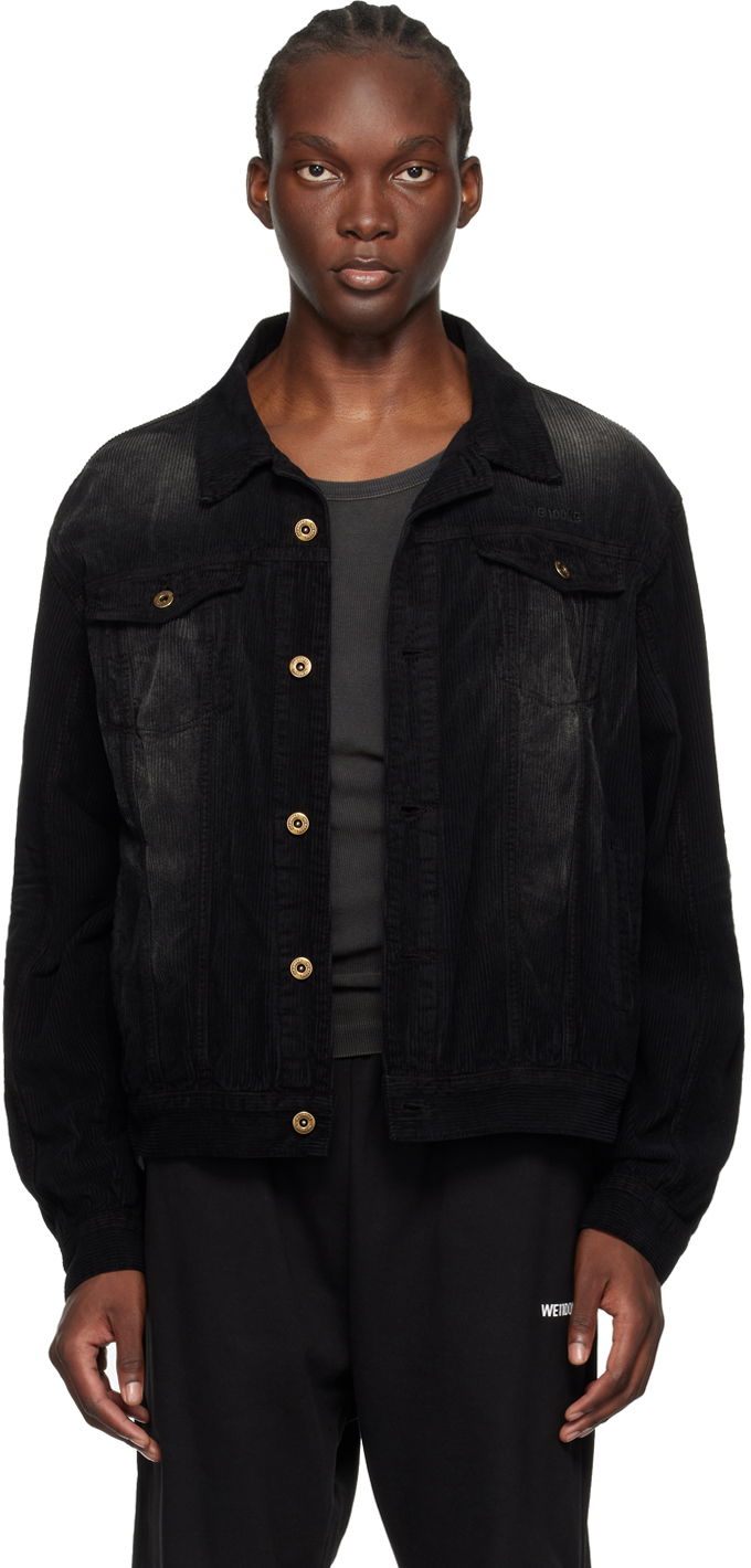 Jacka We11done We11done Faded Corduroy Jacket Svart | WD-JK2-24-082-U-BK