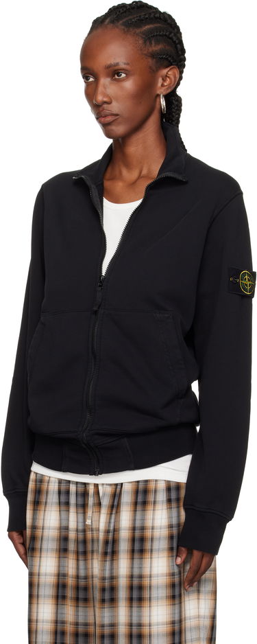 Jacka Stone Island Stone Island Organic Cotton Fleece Jacket Svart | K2S15 6100063 S0051, 3