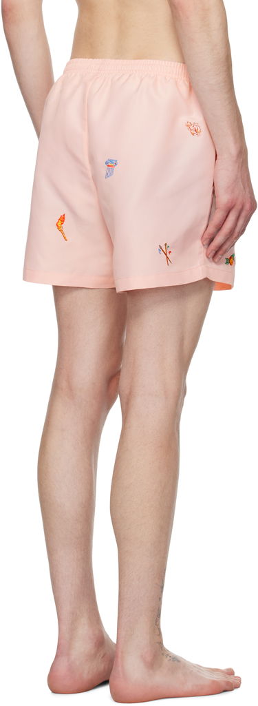 Badkläder Casablanca Casablanca Embroidered Motif Swim Shorts Rosa | MPS25-TR-032-01, 2
