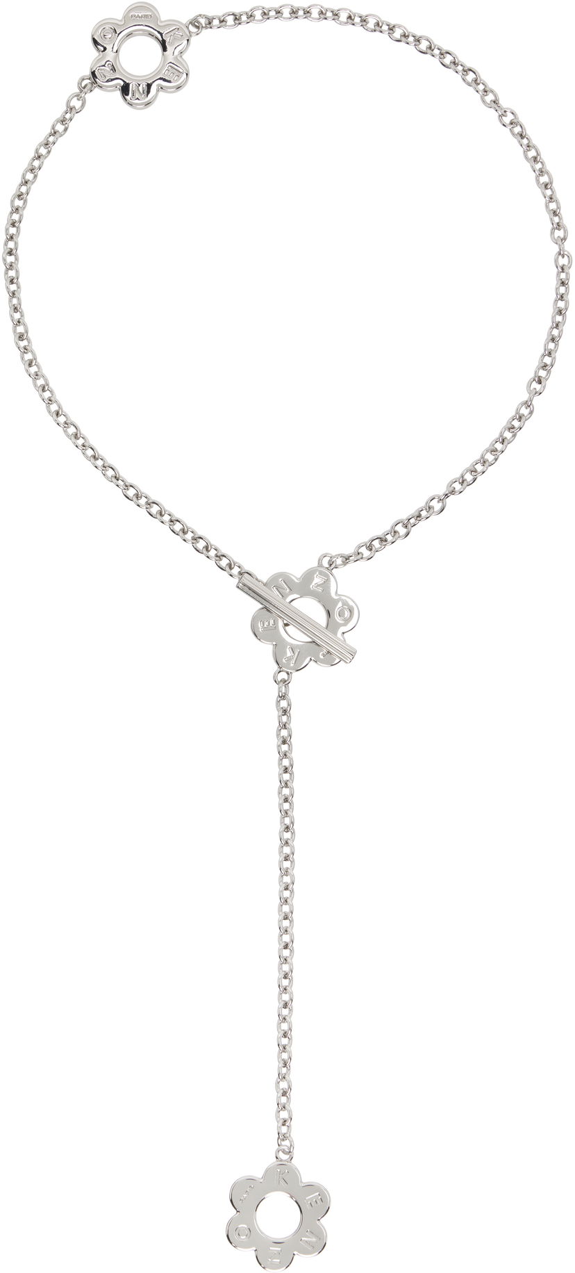 Halsband KENZO Kenzo 'KENZO Stamp' Flower Pendant Necklace Metallisk | FF58BI417M04