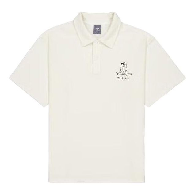 Polotröja New Balance Skateboard Graphic Polo Shirt Vit | NFE27011-IV