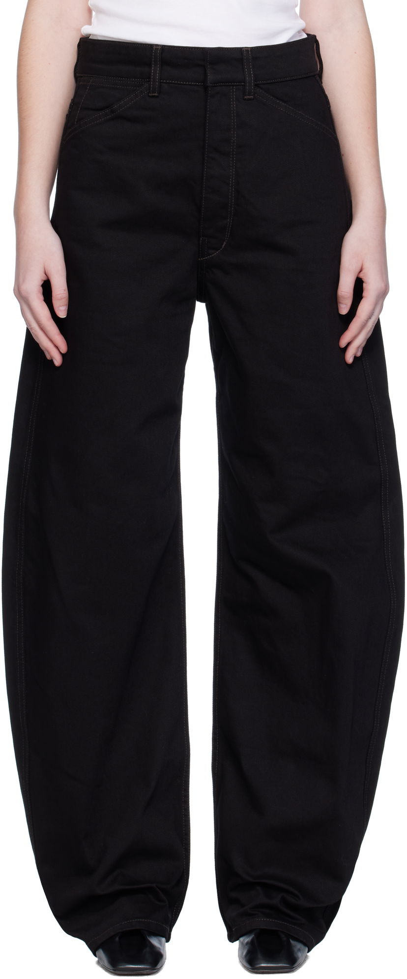 Jeans LEMAIRE Lemaire High Waisted Curved Jeans Svart | PA1264 LD1055