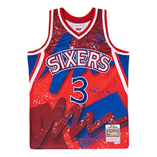 Jersey Mitchell & Ness Mitchell & Ness Philadelphia Sixers Basketball Jersey Röd | TFSM1253-P7696AIVSCAR