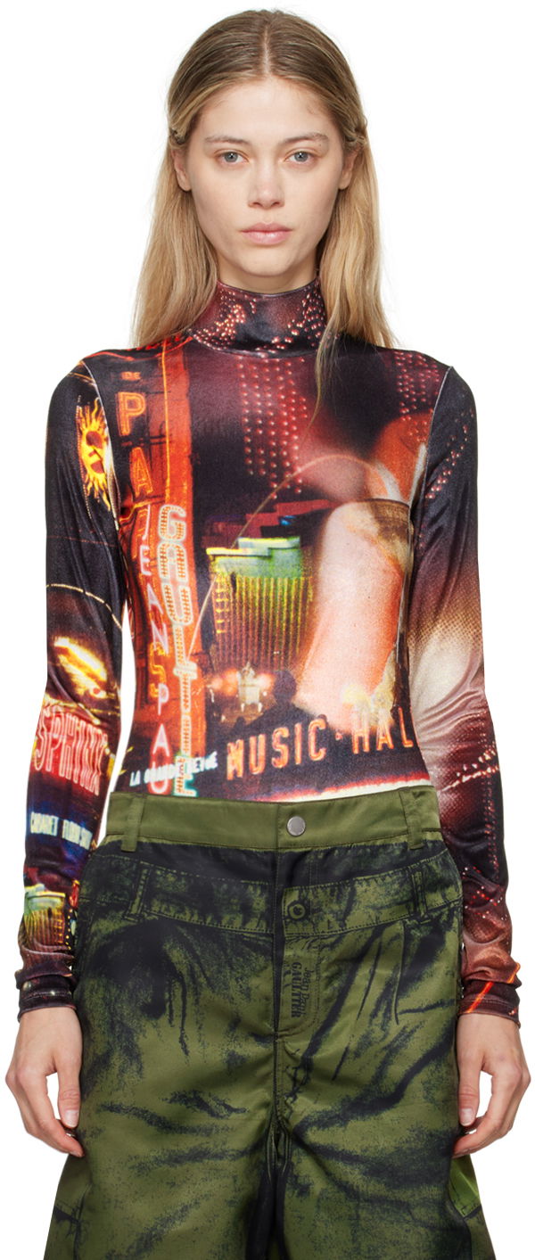 Kropp Jean Paul Gaultier Gaultier Velvet Pigalle Turtleneck Bodysuit Flerfärgad | 24/30-F-BD049-J554-00301550