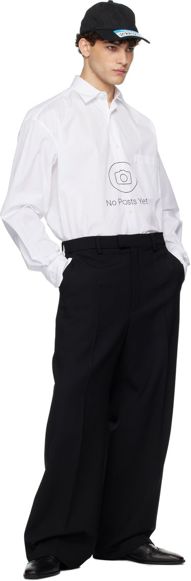 Skjorta VETEMENTS 'No Posts' Graphic Print Classic Shirt Vit | UA66SH440W, 4