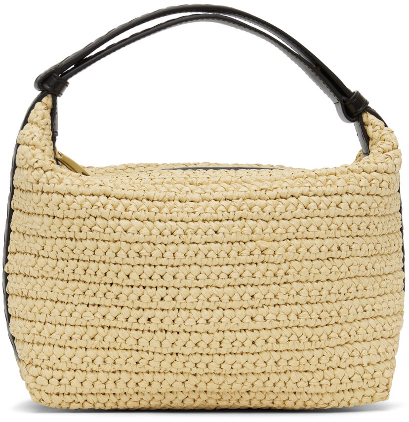 Handväska Bottega Veneta Mini Raffia Bag Beige | 786975 V2P05