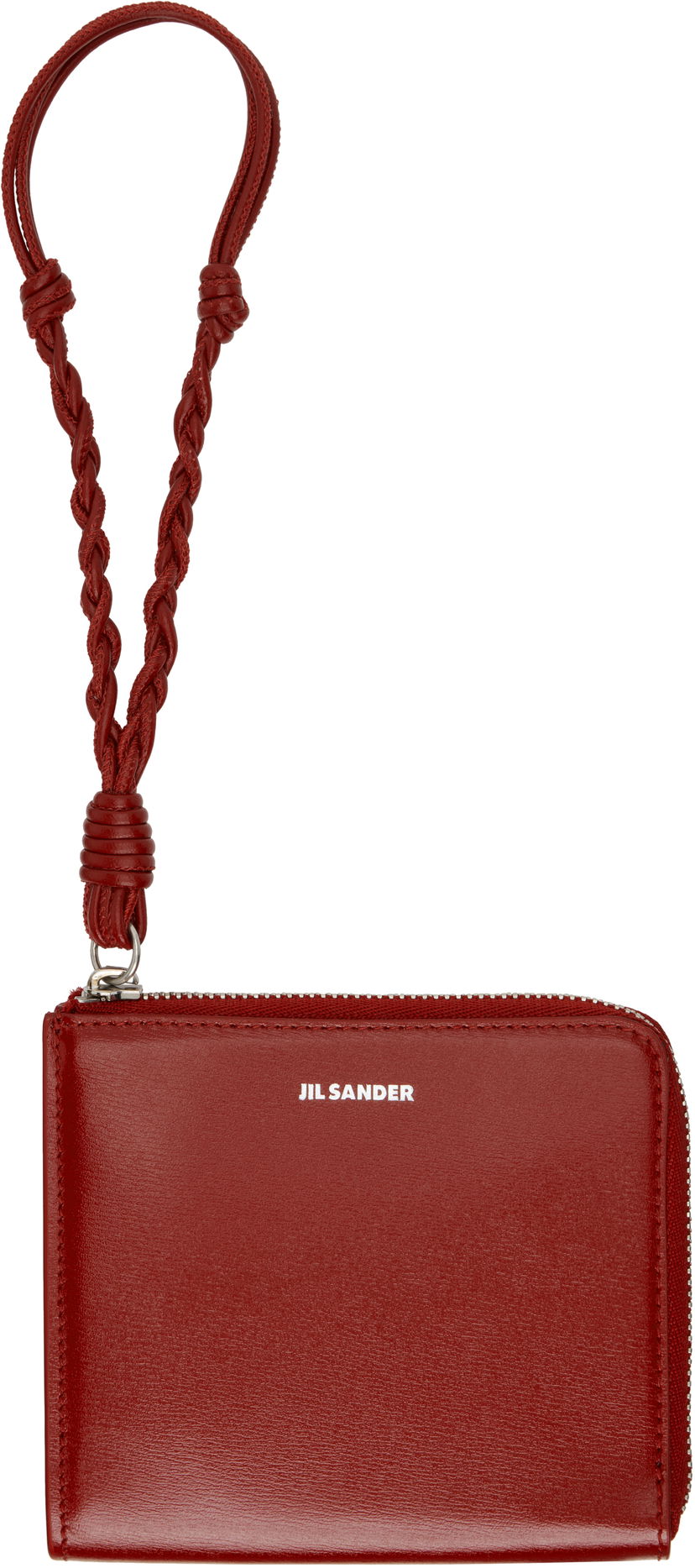 Plånbok Jil Sander Jil Sander Tangle Leather Wristlet Coin Purse Röd | J07UI0017_P5354