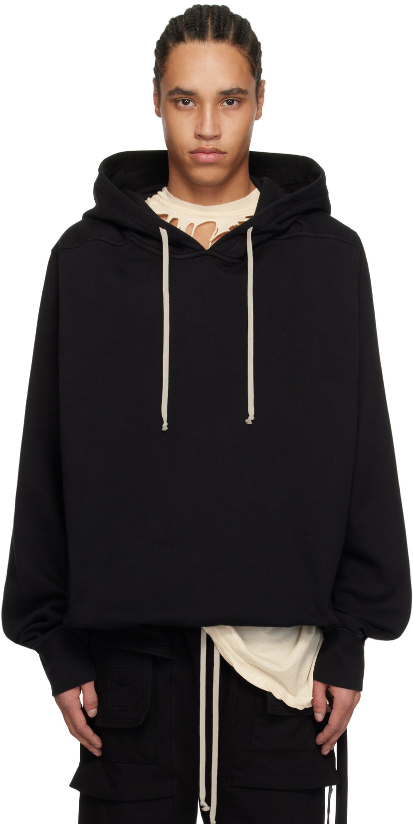 Sweatshirt Rick Owens Rick Owens DRKSHDW Hollywood Oversized Hoodie Svart | DU01E3262 FP