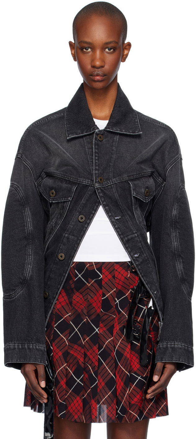 Jacka Jean Paul Gaultier Gaultier Lacing Denim Jacket Svart | 24/31-F-VE070LP-D016-06
