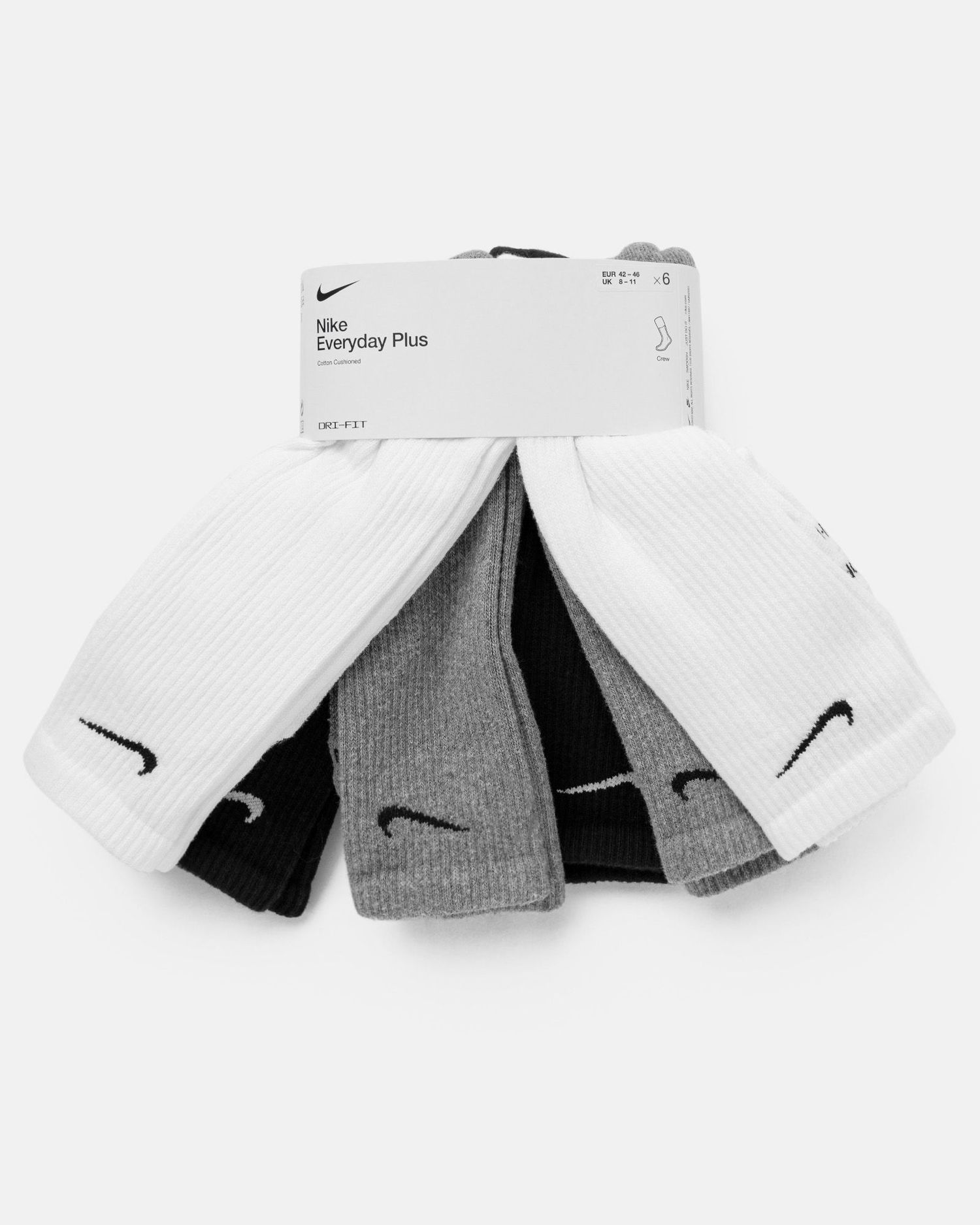 Strumpor Nike Everyday Plus Cushion Crew Training Crew Socks (6 Pairs) Svart | 195241138749, 0
