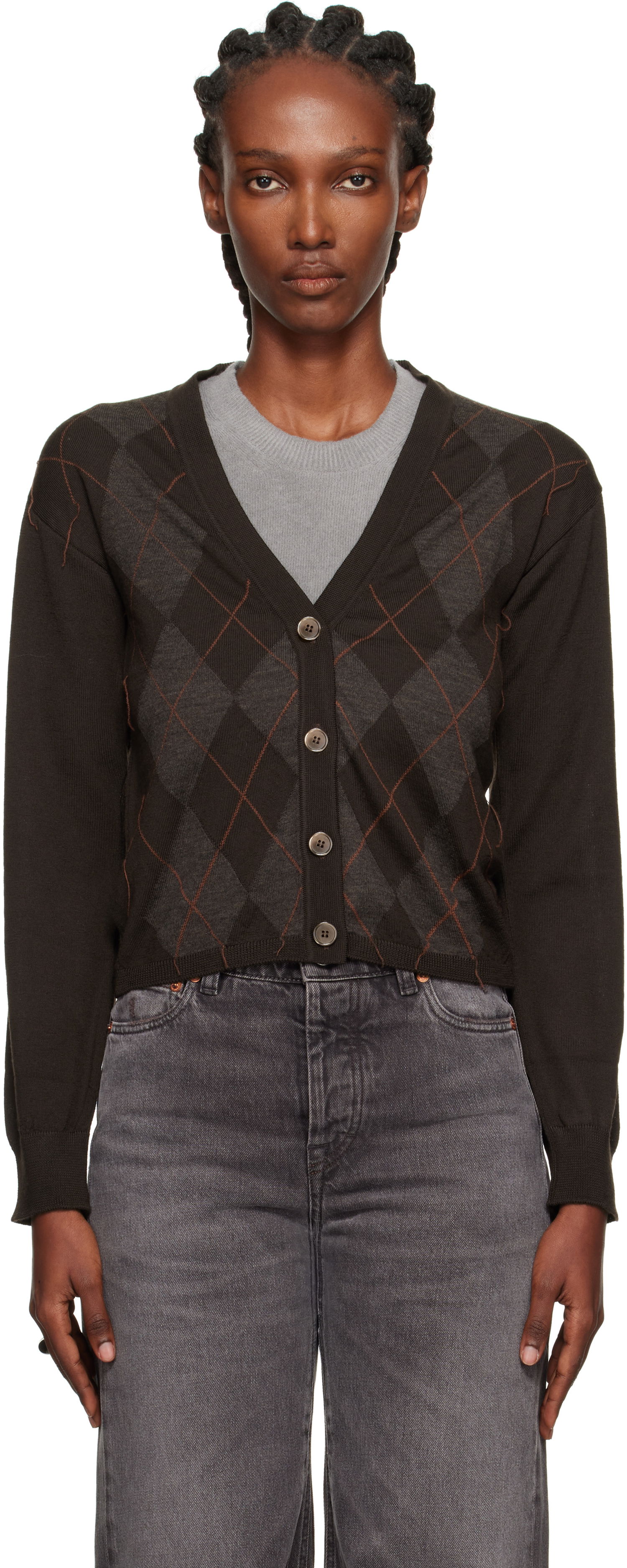 Sweater OUR LEGACY Our Legacy Ivy Cardigan Brun | W4253IP, 0