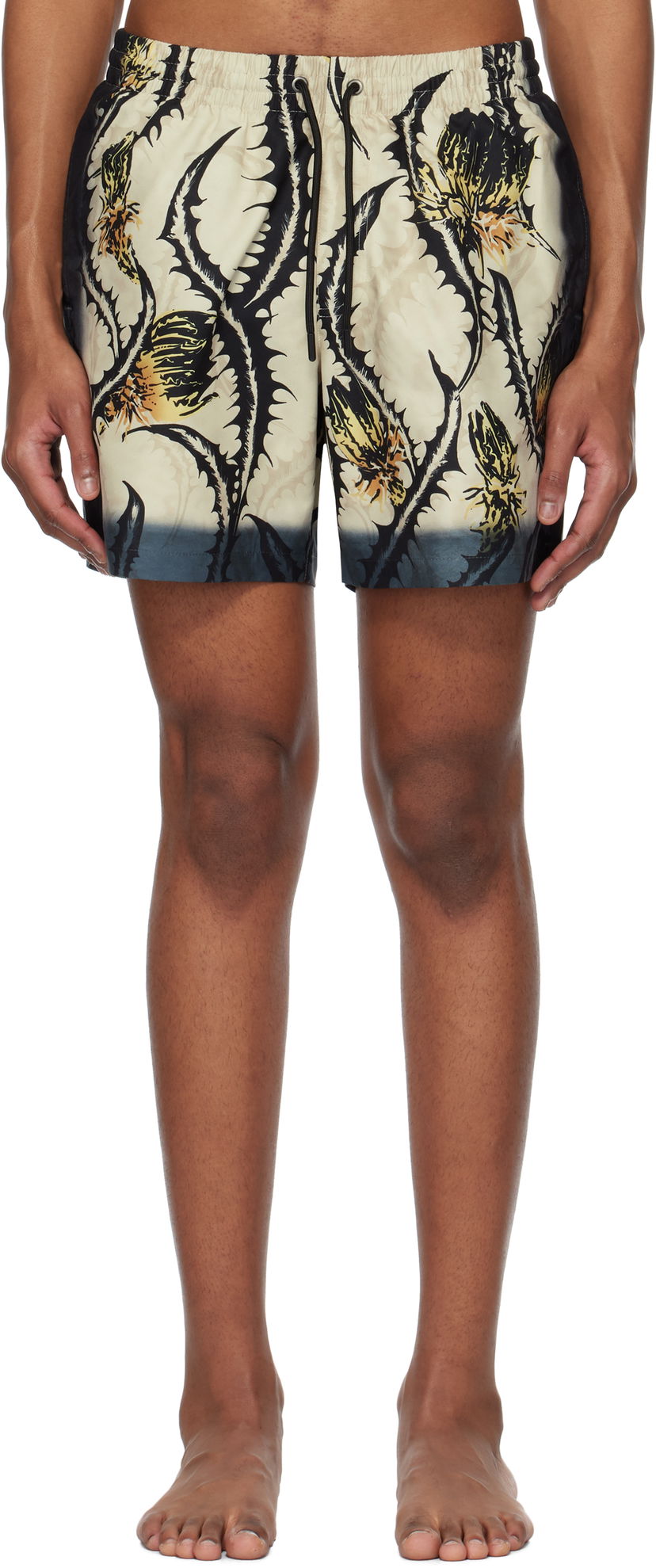 Badkläder Dries Van Noten Dries Van Noten Printed Swim Shorts Beige | 251-022500-1436
