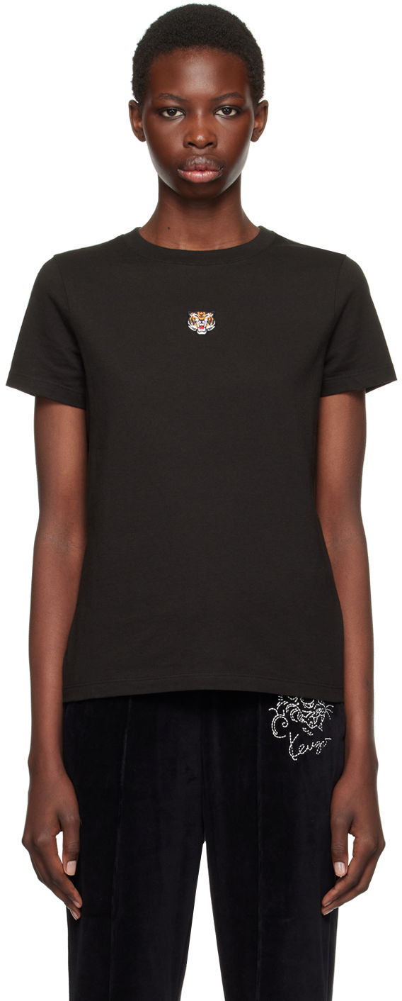 T-shirt KENZO Black Paris Lucky Tiger T-Shirt Svart | FE52TS1314SG
