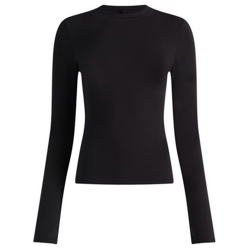 T-shirt SKIMS Women's Long Sleeve Jersey T-Shirt Svart | AP-TSH-0647-SOOT