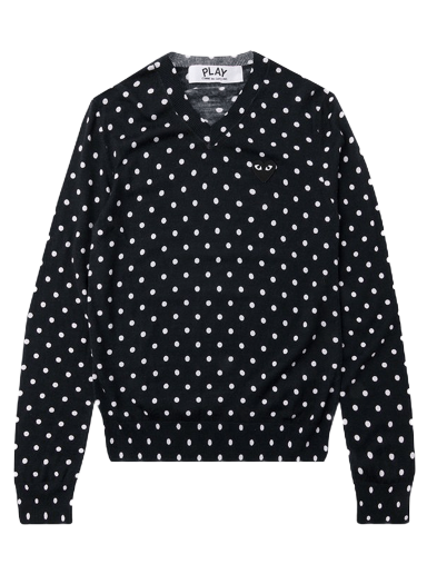 Sweater Comme des Garçons PLAY Polka Dot Crewneck Mörkblå | az n036 051 2