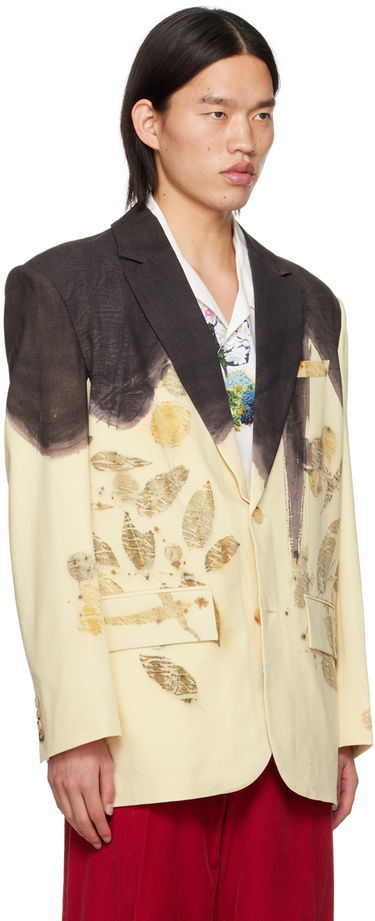 Jacka Feng Chen Wang Feng Chen Wang Plant-Dyed Blazer Beige | FMS17JK11, 1