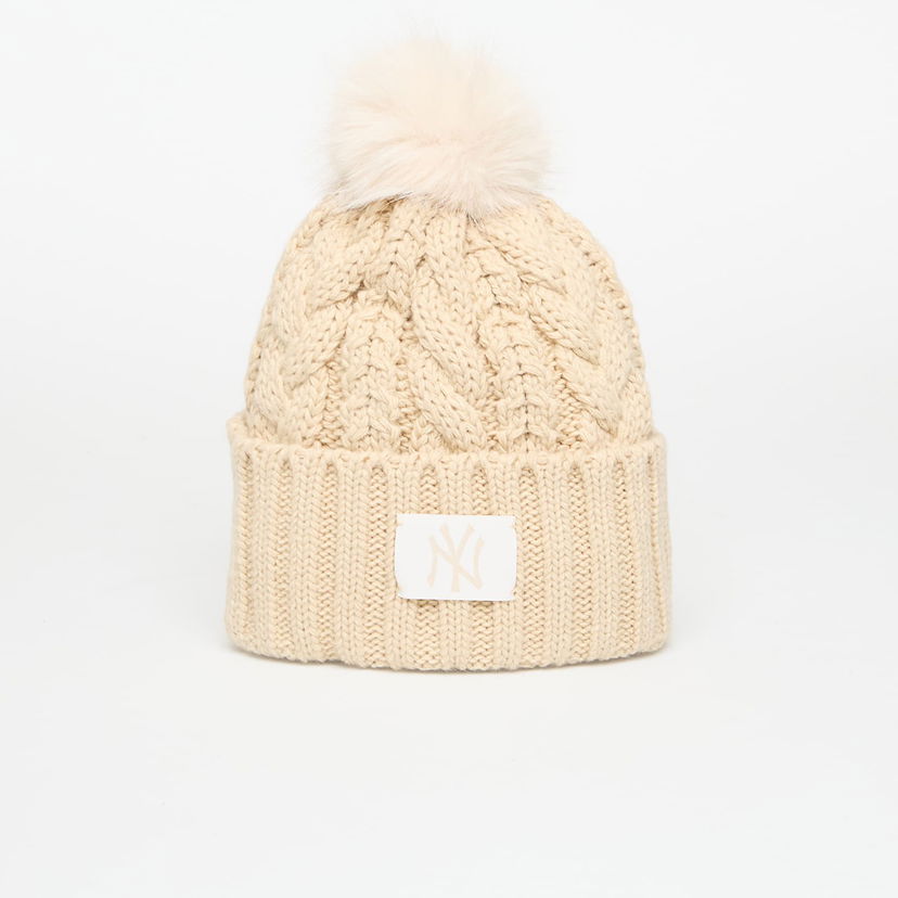 Mössa New Era New York Yankees MLB Cable Knit Beanie Beige | 60691288