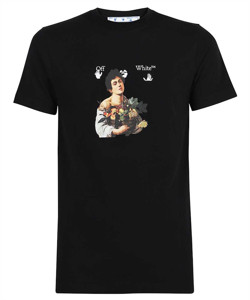 T-shirt Off-White Slim Fit Caravaggio Boy T-shirt Svart | OMOAA027S21JER0111001