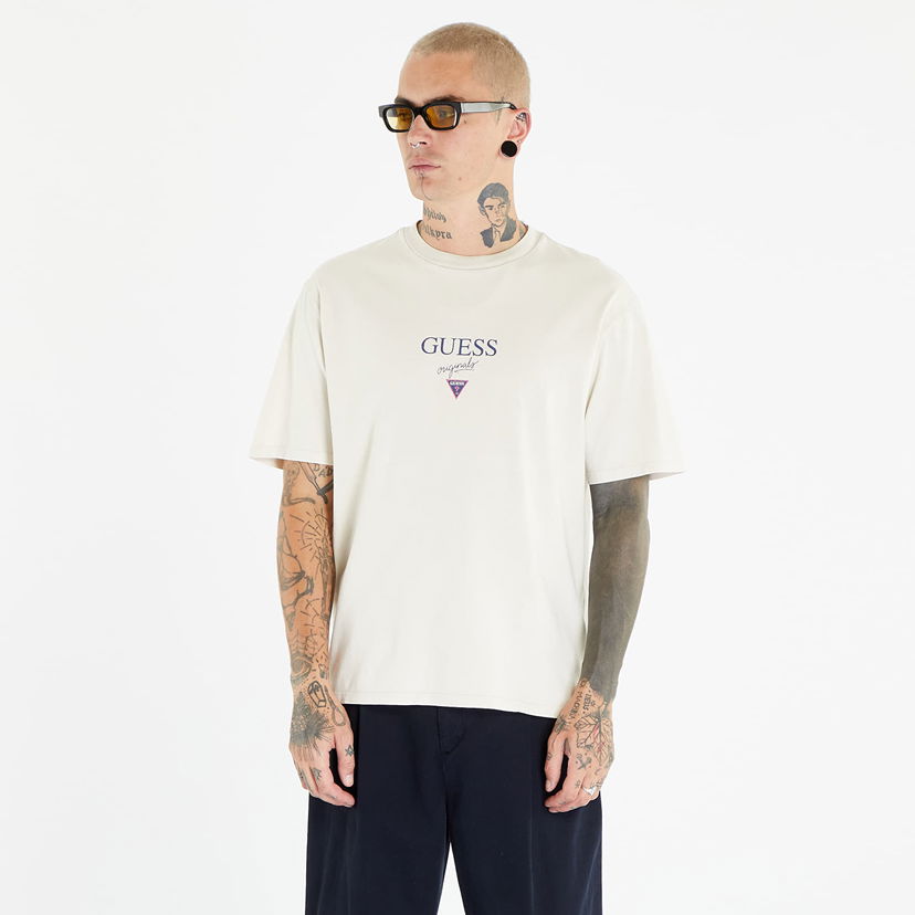 T-shirt GUESS Printed Baker Logo Tee Vit | M3BI89K9XF1-F0J1