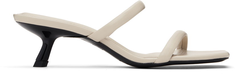 Skovård Anine Bing ANINE BING Hilda Two-Strap Kitten Heel Mules Beige | A-14-11101-IVY17