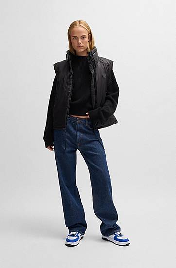 Sweater BOSS Relaxed Fit Sweater with Patch by HUGO Svart | 50530283, 1