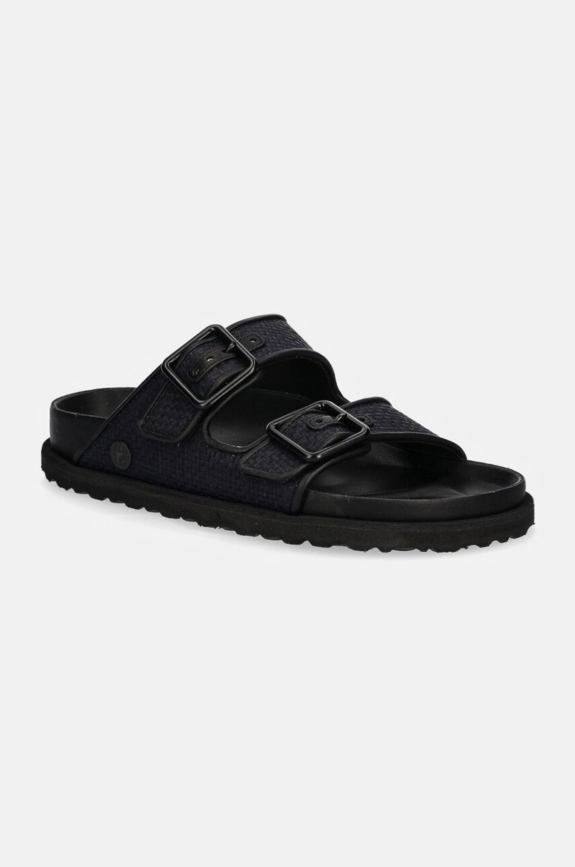 Sneakers och skor Birkenstock Birkenstock 1774 Arizona Raffia Luxe Slides Svart | 1028834