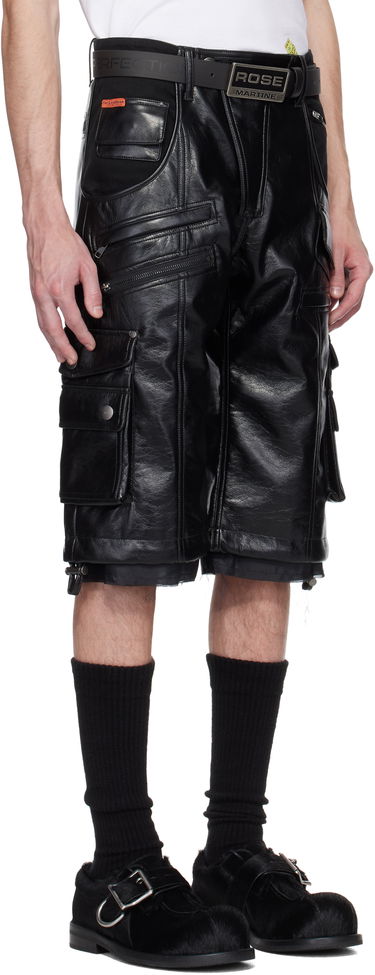 Shorts Martine Rose Martine Rose Faux-Leather Utility Shorts Svart | 540LP02001, 1