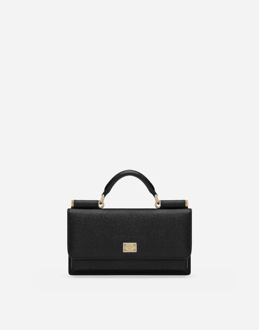 Handväska Dolce & Gabbana Dolce & Gabbana Dauphine Print Calfskin Mini Bag Svart | BI3280A100180999