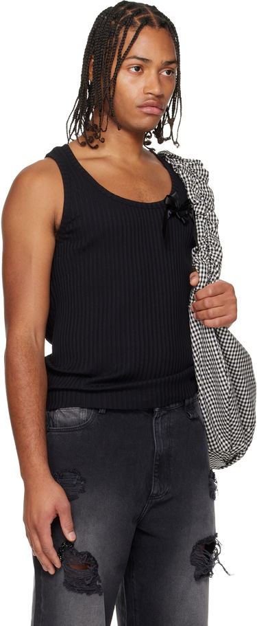Linne Simone Rocha Ribbed Ribbon Daisy Tank Top Vit | 5377 1230, 4