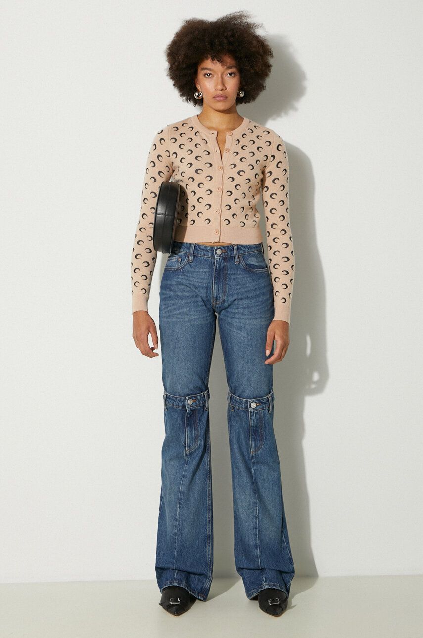 Jeans Coperni Open Knee High-Waist Jeans Blå | COPP55252, 1