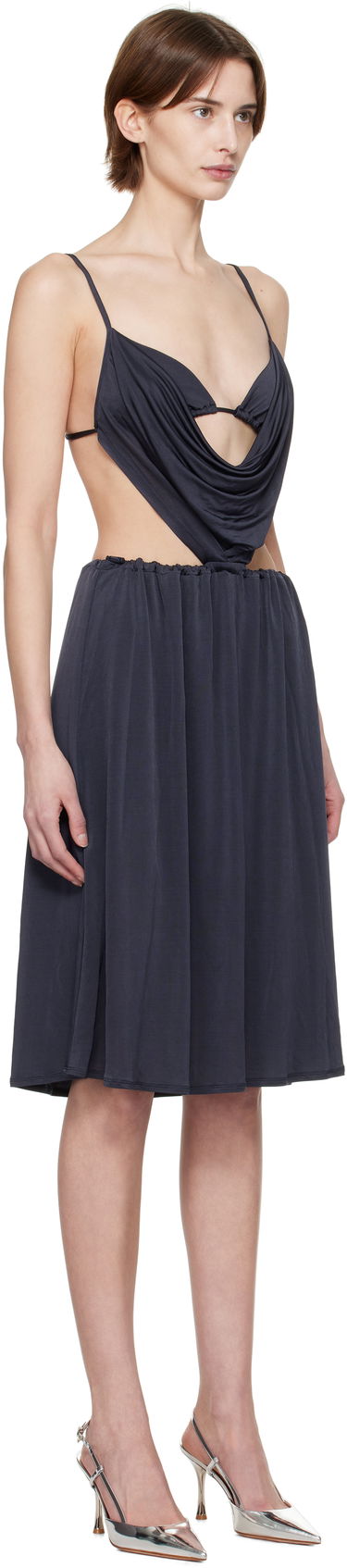 Klä Diesel Diesel D-Showomen Cowl Neck Midi Dress Mörkblå | A17621 0QMAX, 1