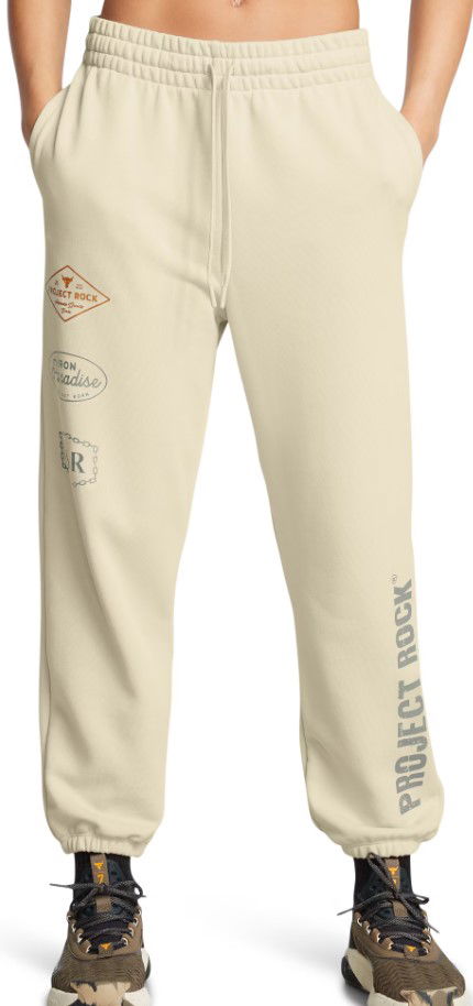 Träningsbyxor Under Armour Project Rock Heavyweight Pants Beige | 1386445-273