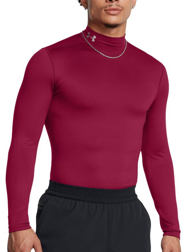 T-shirt Under Armour Elite Mock Long Sleeve Compression Shirt Röd | 1386942-625