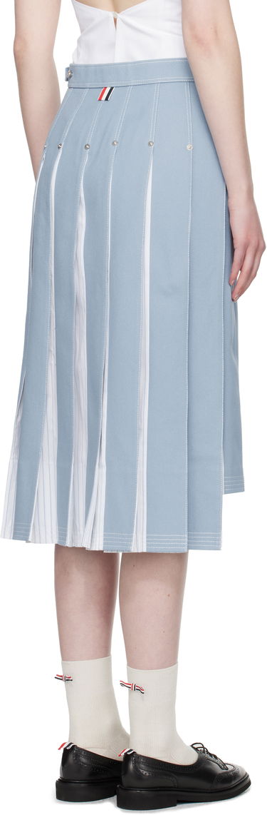 Kjol Thom Browne Thom Browne Pleated Denim Midi Skirt Blå | FGC441U-F0950, 2