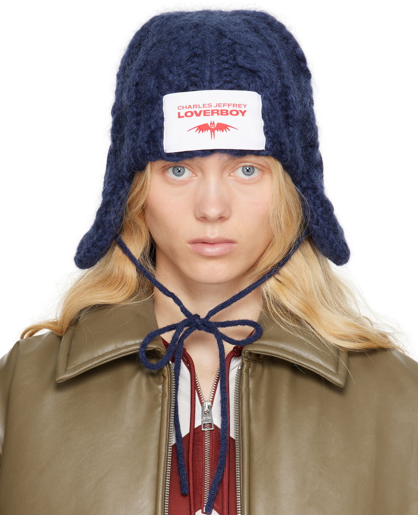 Mössa Charles Jeffrey Loverboy Charles Jeffrey LOVERBOY Chunky Aviator Beanie Mörkblå | 54130202