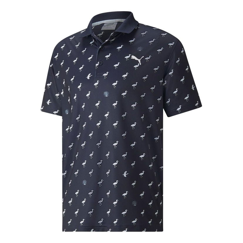 Polotröja Puma Egrets Print Polo Shirt Blå | 533794-02
