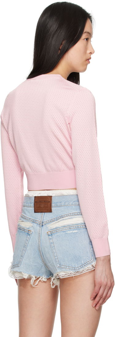 Sweater Alexander Wang alexanderwang.t Cropped Athletic Mesh Cardigan Rosa | 4KC2253016, 2