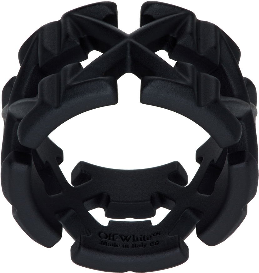Ringa Off-White Off-White Arrow Ring Svart | OMOC07FC99MET0011000