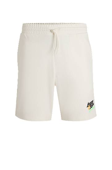Shorts BOSS Happy HUGO Cotton Terry Shorts Vit | 50536107