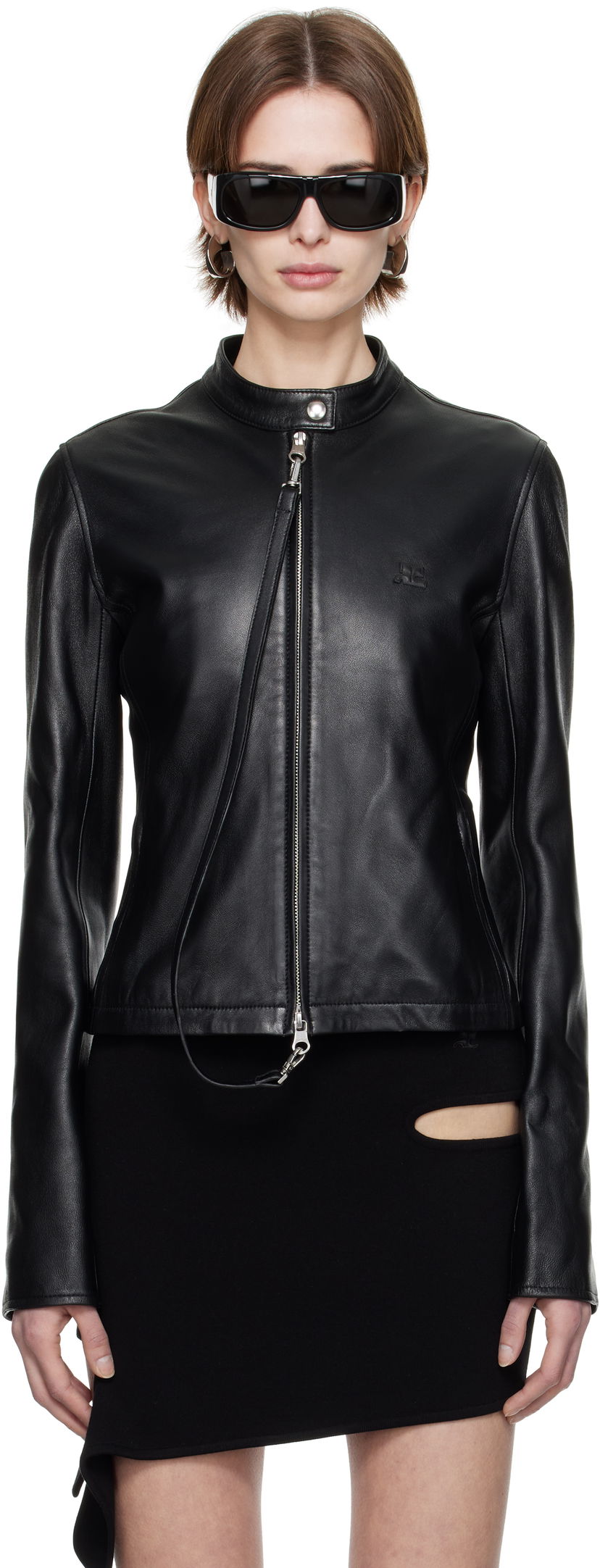 Jacka Courrèges Courrèges City Leather Jacket Svart | 125LBL257CV0005